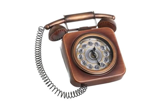 Часы настольные Телефон коричневые