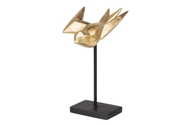 Декоративная фигура Птица золотистая на подставке