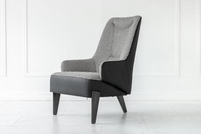 Кресло Ankona черное высокое металлические ножки с принтом узоры