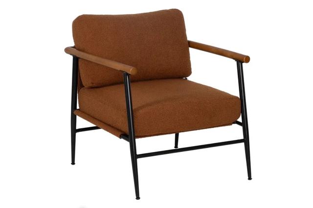 Кресло коричневое с черными ножками