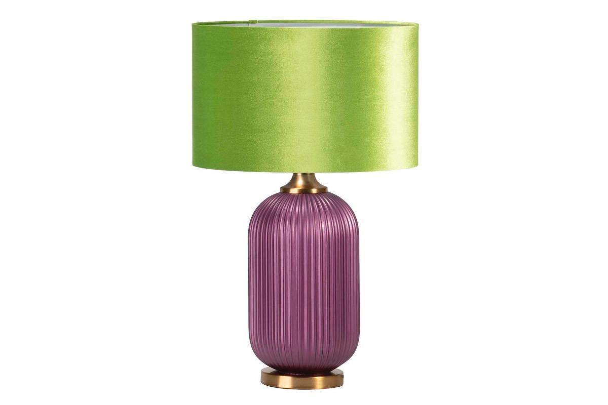 Лампа настольная фиолетовая зеленый абажур