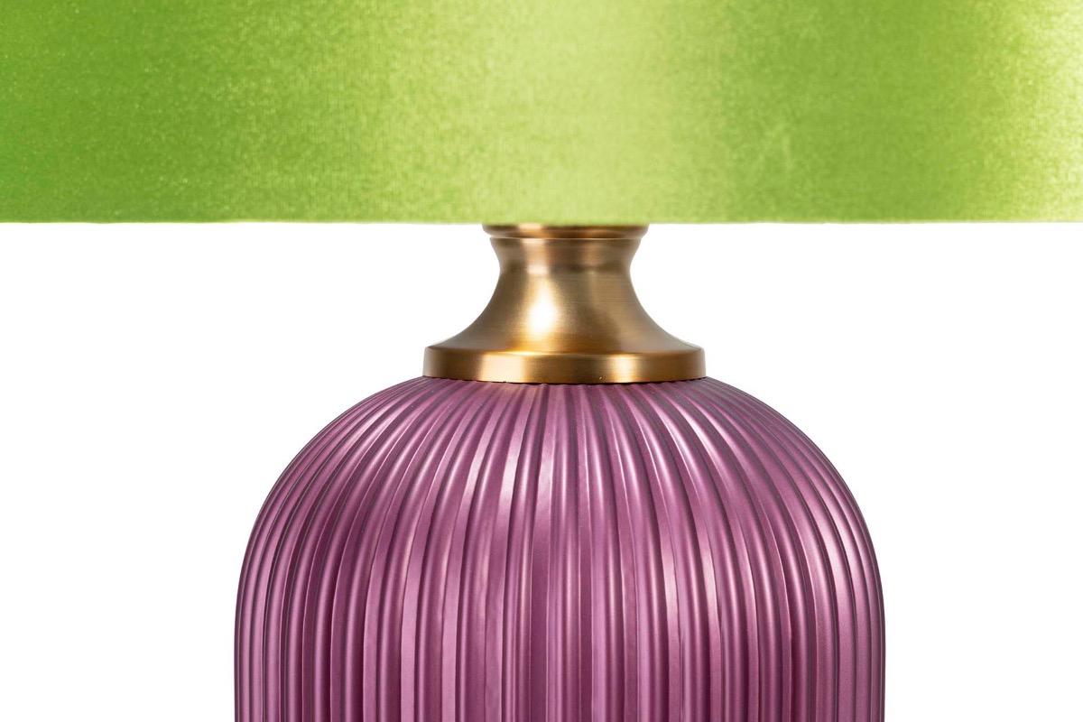 "Лампа настольная фиолетовая зеленый абажур" - вид 2