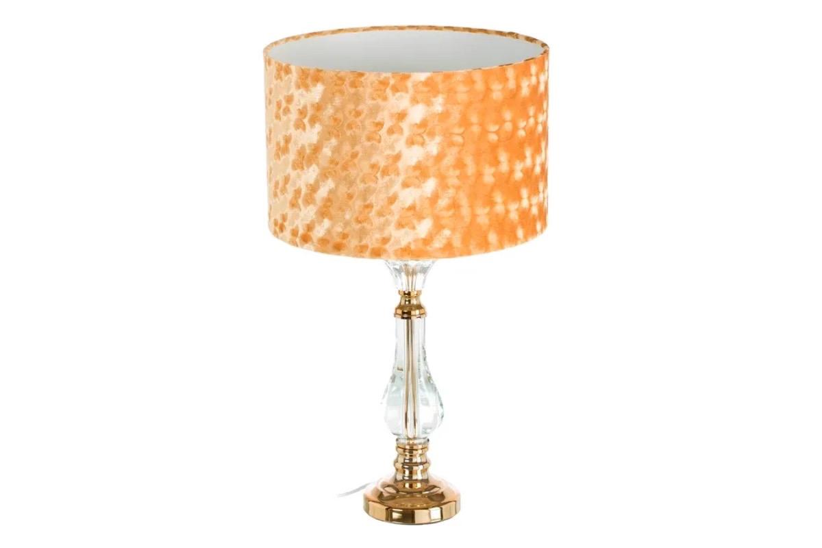 Лампа настольная прозрачная с оранжевым абажуром