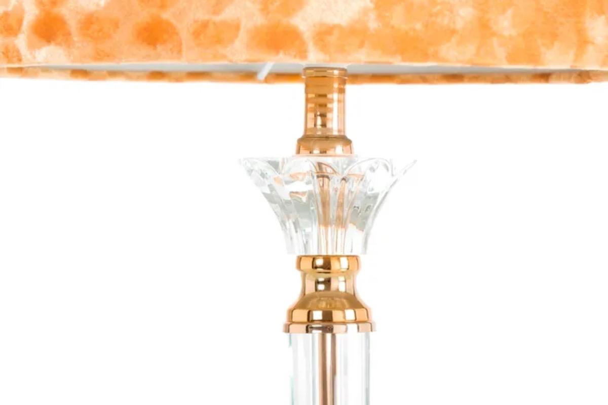 "Лампа настольная прозрачная с оранжевым абажуром" - вид 3