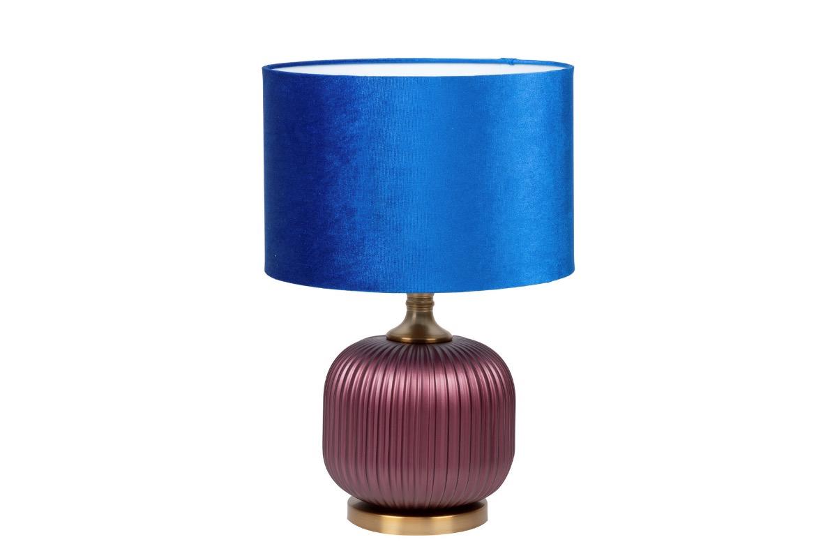 Лампа настольная стеклянная фиолетовая