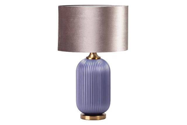 Лампа настольная стеклянная фиолетовая