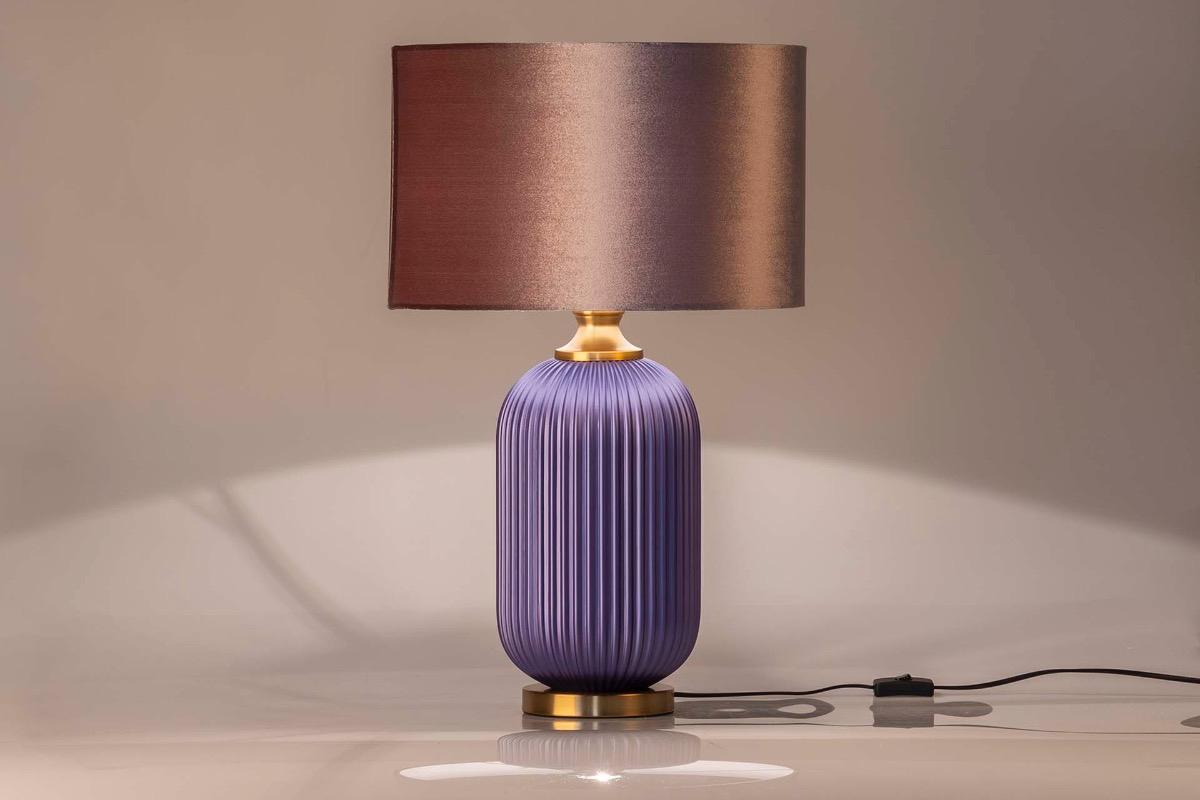 "Лампа настольная стеклянная фиолетовая" - вид 4