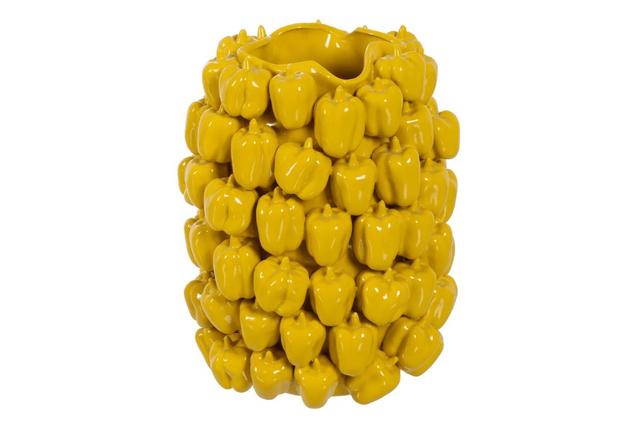 Ваза керамическая перчики желтая