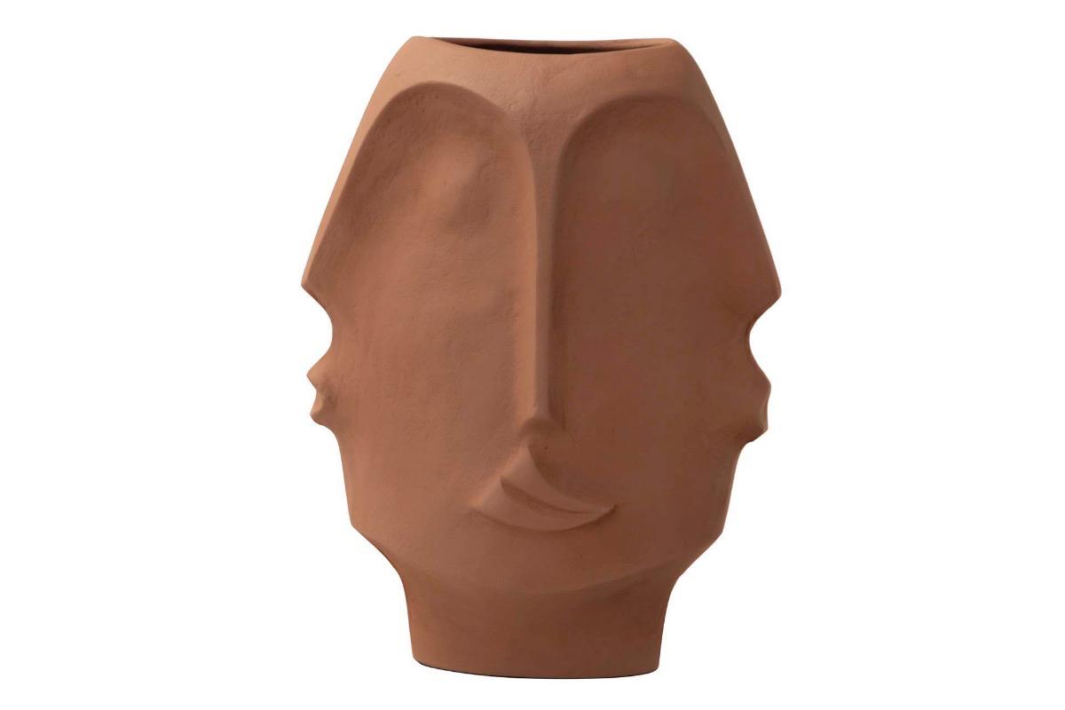 Ваза металлическая Faces коричневая