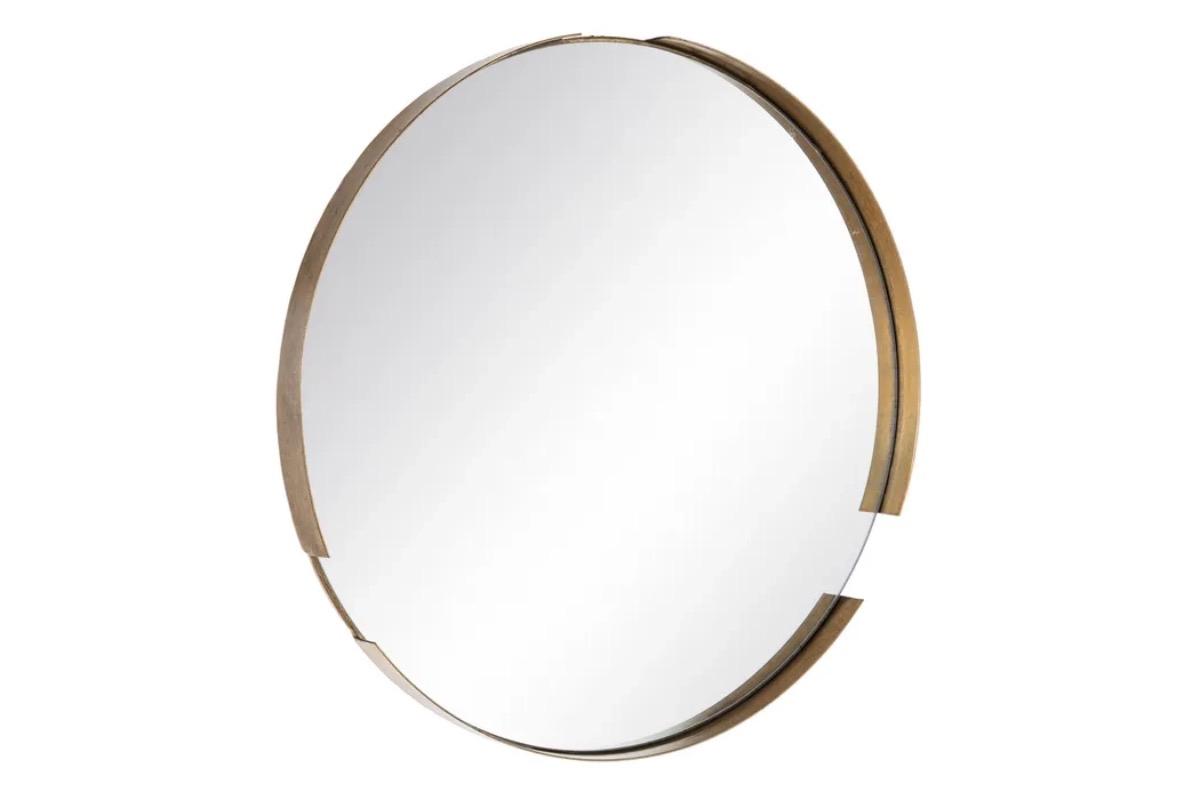 Зеркало настенное круглое золотистое