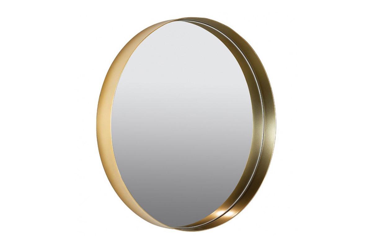 Зеркало настенное металлическое золотистое