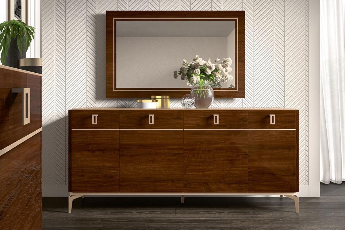 Комод для гостиной Eva Walnut четыре створки коричневый