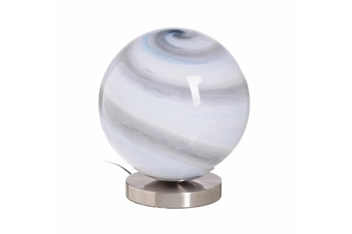 Лампа настольная цветной шар на серебристой подставке