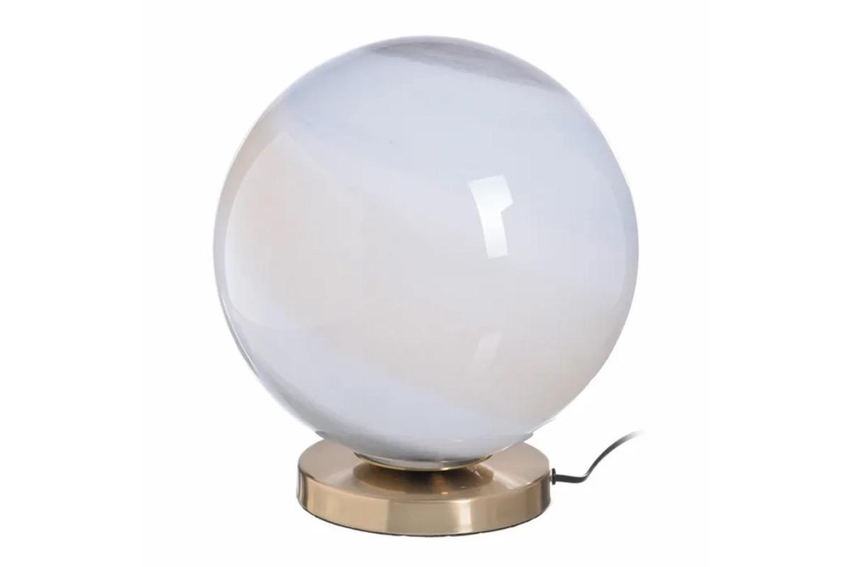 Лампа настольная цветной шар на золотистой подставке