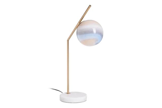 Лампа настольная цветной шар золотистое основание