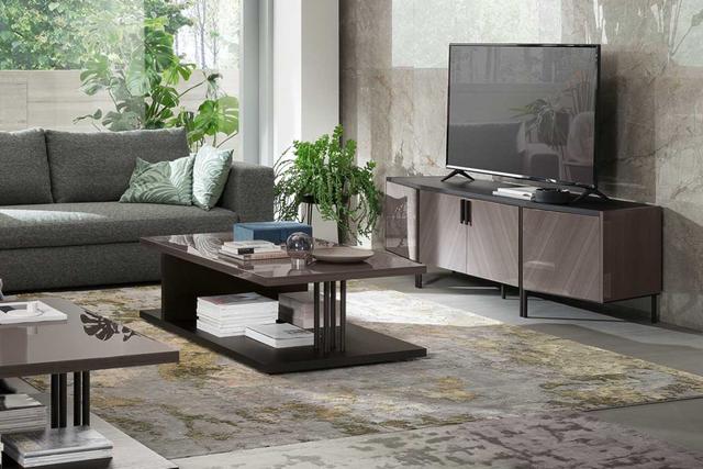 Тумба под телевизор Olimpia четыре створки эвкалипт вельвет